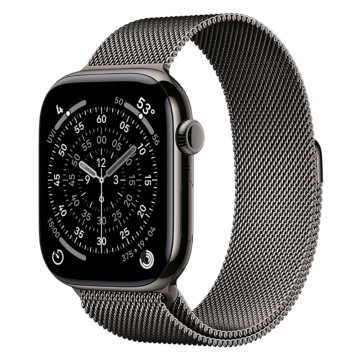 Часы Apple Watch Series 11 46 мм, корпус титан сланцевый (Slate Titanium), миланский сетчатый браслет, цвет: сланцевый (Slate), размер: S/M