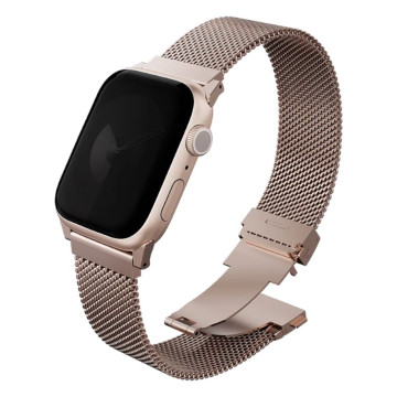 Ремешок Uniq Dante PRO для Apple Watch 44/45/46/49 мм металлический сетчатый (Розовый)