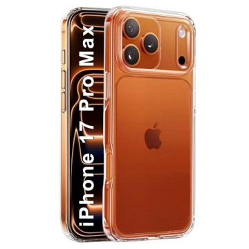 Чехол силиконовый для Apple iPhone 17 Pro Max плотный (Прозрачный)