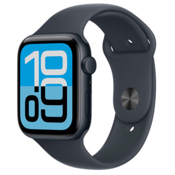 Часы Apple Watch SE 3 44 мм, корпус алюминий черная ночь (Midnight Aluminium), ремешок Sport Band, цвет: черная ночь (Midnight), размер: M/L