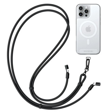 Кабель-ремешок Satechi OntheGo Crossbody Lanyard 60 Вт, 1.5м (Черный)