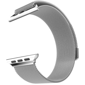 Ремешок металлический для Apple Watch 38/40/41/42 мм миланский сетчатый (Серебристый)