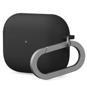 Чехол Elago для AirPods Pro 3 Liquid Hybrid с карабином (Черный)
