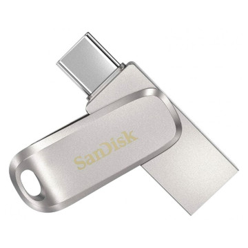 Флеш-диск SanDisk Ultra Dual Drive Luxe 256ГБ, USB 3.2/Type-C (Серый)
