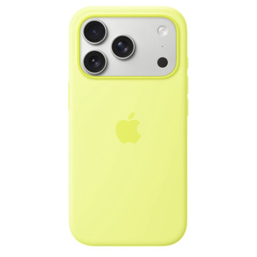 Чехол Apple Silicone Case с поддержкой MagSafe для iPhone 17 Pro Max, цвет: желтый (Neon Yellow)