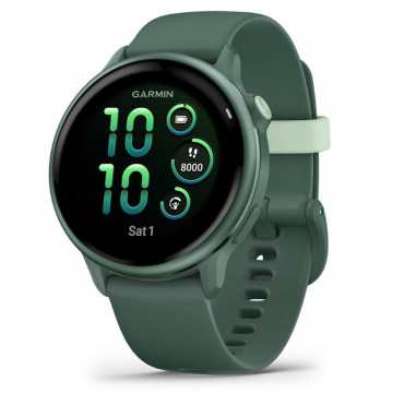 Умные часы Garmin VIVOACTIVE 6 42 мм, корпус: яшмовый (Jasper Green), с зеленым силиконовым ремешком