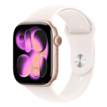 Часы Apple Watch Series 11 46 мм, корпус алюминий розовое золото (Aluminium), ремешок Sport Band, цвет: светлый румянец (Light Blush), размер: M/L