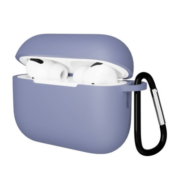 Чехол Gurdini с карабином, покрытие софт-тач для Airpods Pro 3 (Лавандовый)