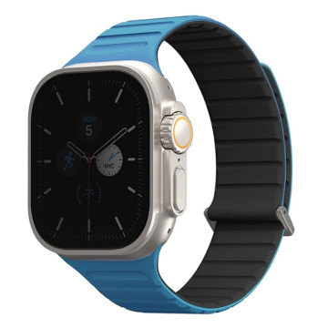 Ремешок Uniq Revix EVO для Apple Watch 44/45/46/49 мм двусторонний магнитный (Синий/Черный)