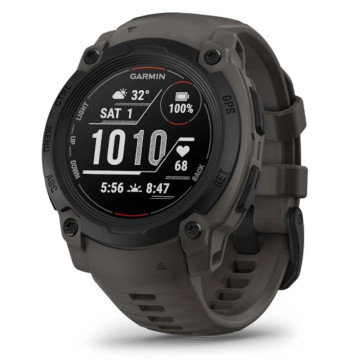 Умные часы Garmin INSTINCT E 40 мм, корпус: черный (Black), с серым силиконовым ремешком (Charcoal)