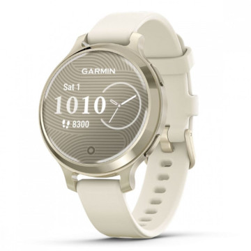 Умные часы Garmin LILY 2 Active 38 мм, корпус: золотистый (Lunar Gold), с бежевым силиконовым ремешком (Bone Silicone Band)