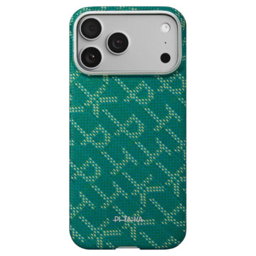Чехол Pitaka Ultra-Slim Case для iPhone 17 Pro Max, принт: зеленый/золотой (Green-Gold)