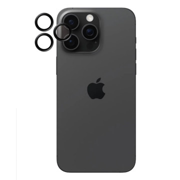 Защитное стекло на линзы камер для iPhone 15 Pro/Pro Max (С черной рамкой)