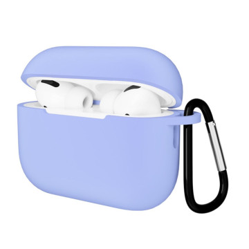 Чехол Gurdini с карабином, покрытие софт-тач для Airpods Pro 3 (Сиреневый)