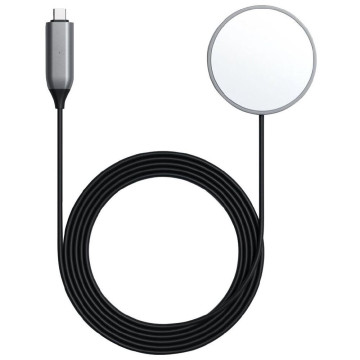 Беспроводное зарядное устройство Satechi Magnetic Wireless Charging Cable. Интерфейс Type-C, длина 1.5м (Серый космос)