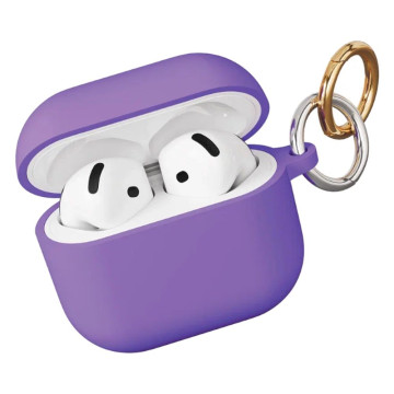 Чехол силиконовый VLP Soft Touch для AirPods 4, с кольцом (Лавандовый)