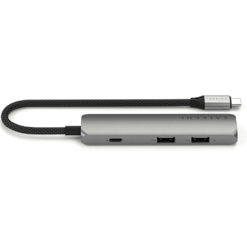 Переходник Satechi USB-C Slim Multiport 4-в-1 (Серый космос)