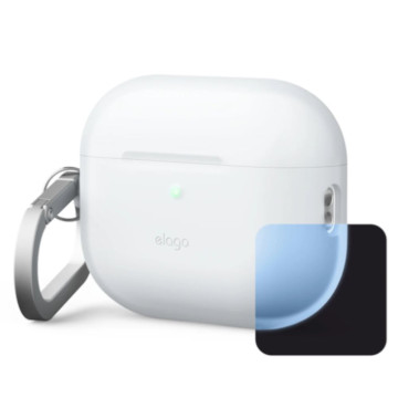 Чехол Elago для AirPods Pro 3 Silicone Nightglow с карабином (Прозрачный)
