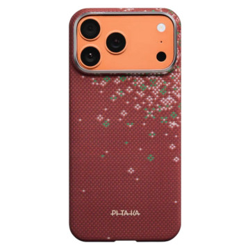 Чехол Pitaka Ultra-Slim Case Sakura Hours для iPhone 17 Pro Max, цвет: красный рассвет (Daybreak Red)