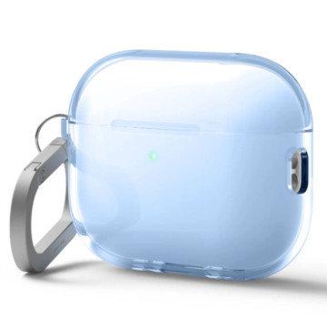 Чехол Elago для AirPods Pro 3 Clear Aqua с карабином (Голубой)