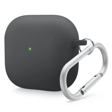 Чехол Elago для AirPods 4 Liquid Hybrid с карабином (Черный)
