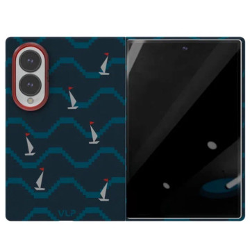 Чехол защитный VLP Kevlar Case с Magsafe для Samsung Galaxy Z Fold 8, принт корабли
