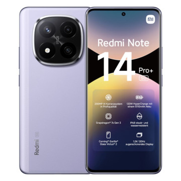 Телефон Xiaomi Redmi Note 14 Pro+ 5G 8/256 ГБ, цвет: лавандово-фиолетовый (Lavender Purple)