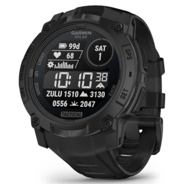 Умные часы Garmin INSTINCT 3 Tactical Edition 50 мм Solar, корпус: черный (Black), с черным силиконовым ремешком (Black)