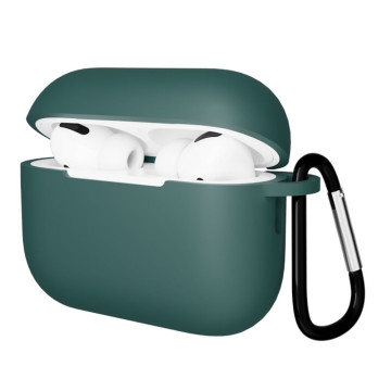 Чехол Gurdini с карабином, покрытие софт-тач для Airpods Pro 3 (Сосновый лес)