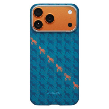 Чехол Pitaka Ultra-Slim Case Happiness Rides для iPhone 17 Pro, цвет: индиго (Indigo)