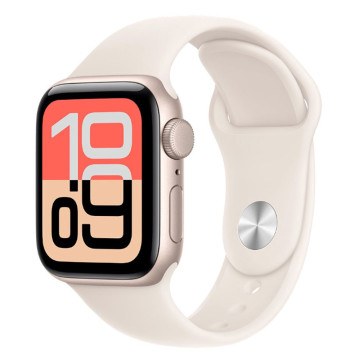 Часы Apple Watch SE 3 40 мм, корпус алюминий сияющая звезда (Starlight Aluminium), ремешок Sport Band, цвет: сияющая звезда, размер: M/L