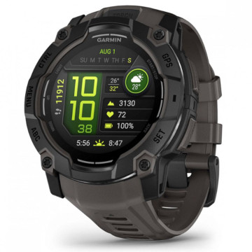 Умные часы Garmin INSTINCT 3 50 мм AMOLED, корпус: черный (Black), с угольно-черным силиконовым ремешком (Charcoal Band)