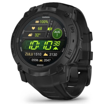 Умные часы Garmin INSTINCT 3 Tactical Edition 50 мм AMOLED, корпус: черный (Black), с черным силиконовым ремешком (Black)