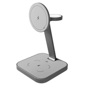 Беспроводное зарядное устройство VLP Unity 3-в-1 для Apple Qi2 (Серое)