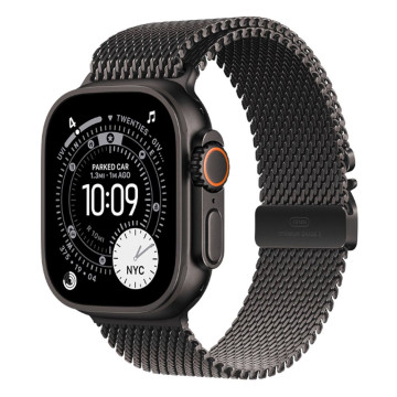 Часы Apple Watch Ultra 3 GPS 49 мм, корпус черный титан (Black Titanium), миланский сетчатый браслет, цвет: черный титан, размер: M