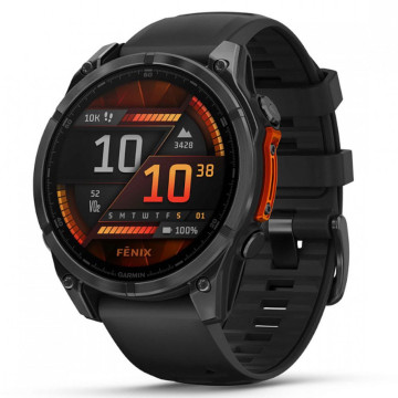 Умные часы Garmin Fenix 8 47 мм, AMOLED, корпус: серый (Slate Gray), с черным силиконовым ремешком (Black Silicone Band)