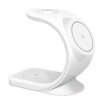 Беспроводное зарядное устройство VLP Powerstand 3-в-1, для Apple (Белое)