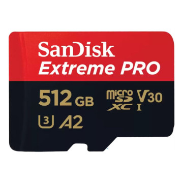 Карта памяти Sandisk Extreme Pro microSDXC 512 ГБ A2, UHS класс 3, класс видео 30