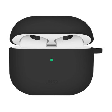 Чехол Uniq NEXO для Airpods 4 силиконовый с карабином (Черный)