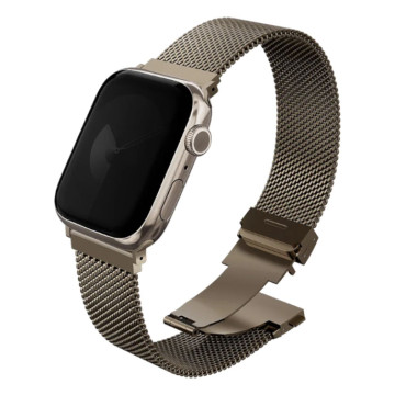 Ремешок Uniq Dante PRO для Apple Watch 42/41/40/38 мм металлический сетчатый (Золотой)