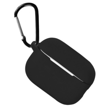 Чехол силиконовый для наушников Apple AirPods Pro 2 с карабином (Черный)