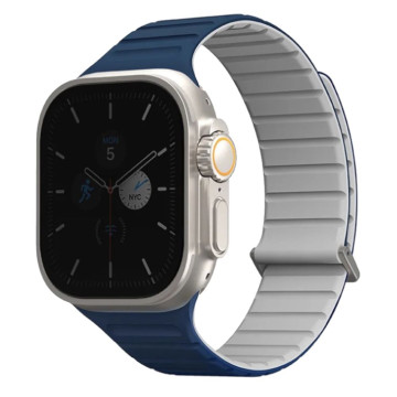 Ремешок Uniq Revix EVO для Apple Watch 44/45/46/49 мм двусторонний магнитный (Синий/Серый)