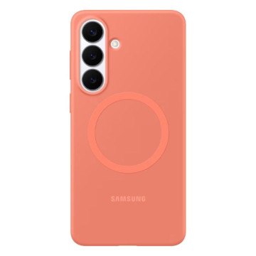 Чехол Samsung Silicone Magnet Case с поддержкой MagSafe для Samsung Galaxy S26+ (Коралловый)
