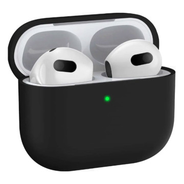 Чехол силиконовый для наушников Apple AirPods 3 (Черный)