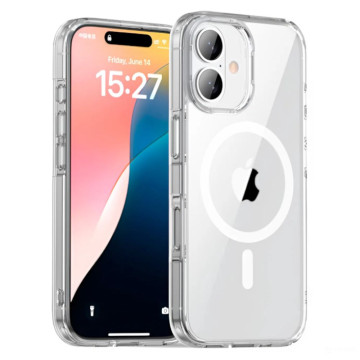 Чехол Gurdini Alba Series с поддержкой MagSafe для iPhone 16 (Прозрачный)