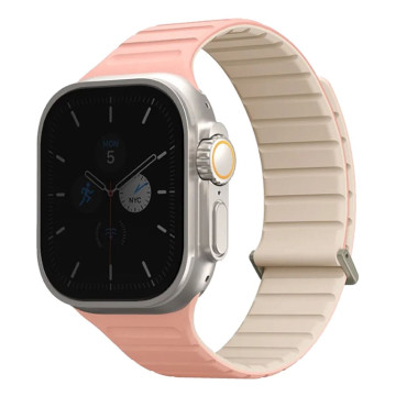 Ремешок Uniq Revix EVO для Apple Watch 44/45/46/49 мм Revix двусторонний магнитный (Розовый/Бежевый)