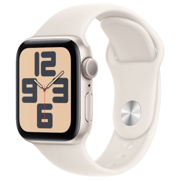 Часы Apple Watch SE 2 (2024) 40 мм, корпус алюминий сияющая звезда (Starlight Aluminium), ремешок Sport Band, цвет: сияющая звезда, размер: M/L