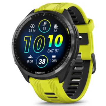 Умные часы Garmin FORERUNNER 965 47 мм AMOLED, корпус: черный, с желтым силиконовым ремешком (Yellow)