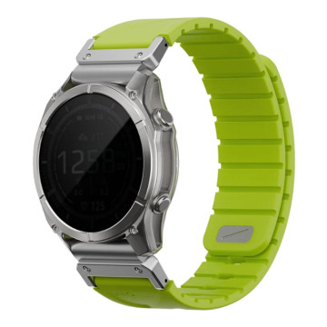 Ремешок Uniq FLUO для часов Garmin 22мм каучуковый (Зеленый)