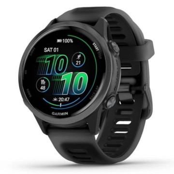Умные часы Garmin FORERUNNER 570 42 мм, корпус: серый (Slate Gray), с черным силиконовым ремешком